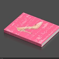 Fashion Design Book With Pink Cover White High Heel And Handwritten Text