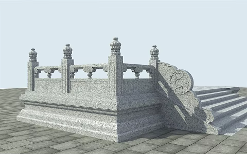 New Chinese-style Flag-raising Platform 3d model