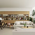 Modern Homestay Hall Hotel Reception Area Reception Room Reception Area Bookshelf Storage Rack 3d model