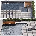 modern swimming pool landscape pool 3d model