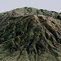 3D Rendered Mountain Landscape With Lush Green Vegetation And White Snowy Peak