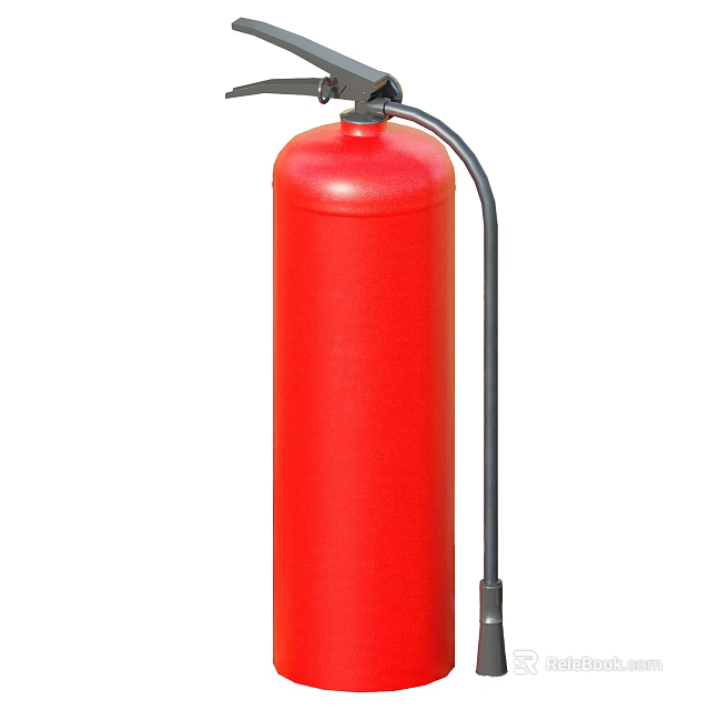 Red Fire Extinguisher With Black Handle And Nozzle For Fire Safety Equipment 3d model 