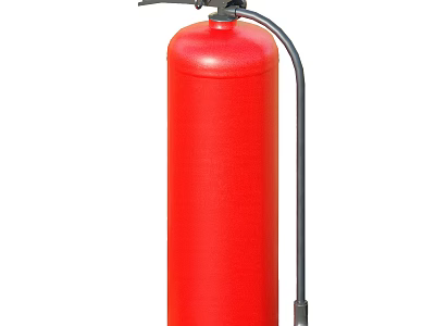 Red Fire Extinguisher With Black Handle And Nozzle For Fire Safety Equipment 3d model