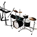 Complete Musical Instruments Kit Including Microphone Keyboard And Drum Set 3d model