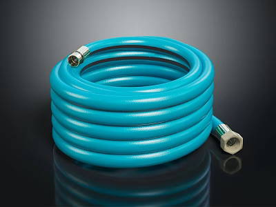 Blue Flexible Hardware Tool Hose With Metal Fittings For Industrial Applications 3d model