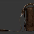 Vintage Brown Leather Bag With Adjustable Straps Metal Buckles And Classic Design