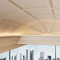 Elegant Light Colored Ceiling With Grid Pattern And Illuminated Trim Design