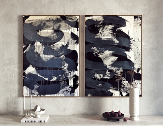 Modern Abstract Painting Decorative Painting Hanging Painting 3d model