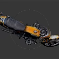 BMW Vintage Motorcycle With Yellow Orange Body And Black Leather Seat