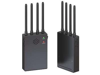 Business Equipment With Multiple Antennas Black Design Indicator Lights for Wireless Connectivity 3d model