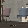 Modern Transparent Leisure Chairs With Metal Legs In Stripe Wall Room With Floor Lamp