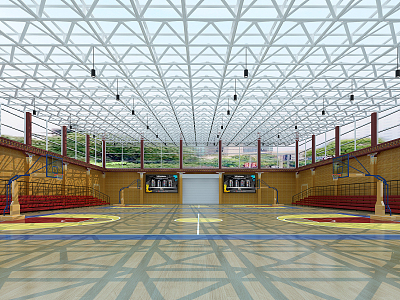 modern basketball hall basketball court 3d model