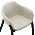 Modern Accent Chair Beige Fabric Upholstery With Armrests And Black Wooden Legs Contemporary Design