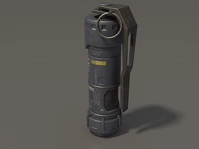 Military Grenade Weapon With Metal Pull Ring Dark Gray Body And Textured Surface 3d model