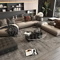 Sofa Coffee Table Combination Multi-person Corner Sofa Coffee Table Leisure Chair Side Table Corner Table 3d model