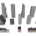 Modern Commercial Complex Building Models With Diverse Architectural Designs And High Rise Structures 3d model