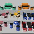 Colorful Modern Sofa and Coffee Table Set With Various Styles and Vibrant Colors
