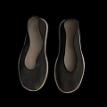 Traditional Black Cloth Shoes With Light Colored Soles And Classic Design