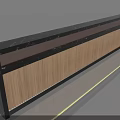 Modern Bar Counter With Striped Panel Black And Brown Trim Warm Lighting