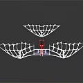 Advanced Spacecraft With White Mesh Solar Wings And Blue Red Components