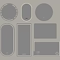 Modern Illuminated Mirrors In Round Oval And Rectangular Shapes For Home Decor 3d model