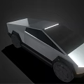 White Electric Pickup Truck With Geometric Design And LED Front Lights Black Tires