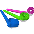 Vibrant Colorful Coiled Objects in Blue Green Pink and Purple