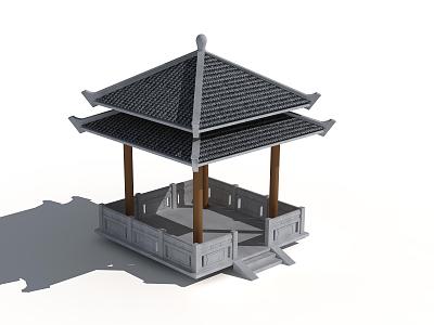 Double-layer pavilion 3d model