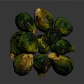 Roasted Brussels Sprouts With Green And Golden Color On Dark Background