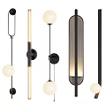 Modern Illuminated Wall Lamps With Spherical And Elongated Black White Designs