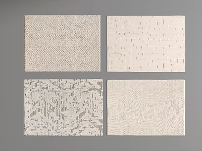 Square Rugs with Diverse Textured Patterns and Neutral Tones for Home Decor 3d model