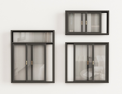 modern sliding window 3d model