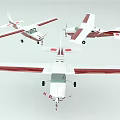 Red and White Airplane Models Shown From Multiple Angles With Detailed Design 3d model