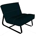 Modern Gray Velvet Accent Chair With Stitching Details And Black Metal Legs
