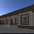 Modern Single Family House Exterior With White Walls Brown Roof And Porch Steps