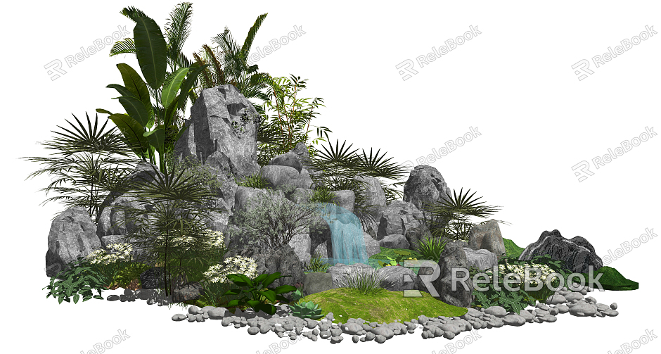 New Chinese style landscape sketch rockery stone landscape sketch courtyard landscape model