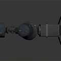 Rusted Metal Parts And Black Spotlight With Vintage Industrial Design Details