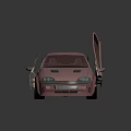 Pink Sporty Car With Scissor Doors Rear Spoiler And Alloy Wheels