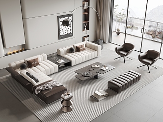 Modern Minotti living room 3d model