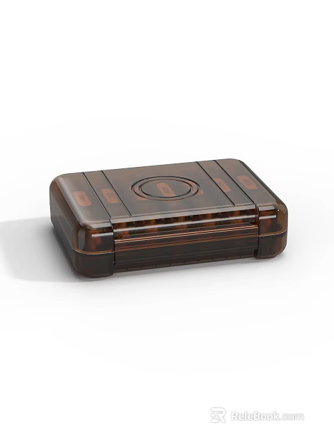 Brown Textured Decorative Ornament Set With Circular Design And Classic Style 3d model 