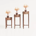 Simple Modern Wooden Flower Stands For Home Decor With Vases And Decorative Flowers