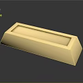 Shiny Solid Golden Gold Bar With 1000g Weight And Engraved Surface Details