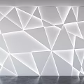 Modern Sofa Background Wall With Geometric White Light Patterns Contemporary Design 3d model