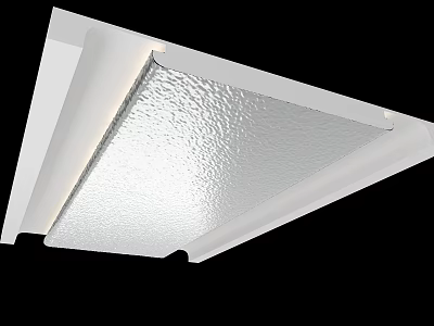 Ceiling Design With Integrated Lighting And Textured Panel 3d model