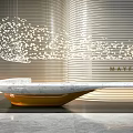Modern reception desk Sales office Front desk 3d model