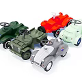 Vibrant Electric Toy Cars with Vintage Design and Steering Wheels for Kids