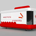 Red White Food Cart Selling Rock Sugar Hawthorn Roasted Sweet Potatoes Stir Fried Yogurt Fruit