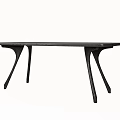 Modern Black Dining Table With Sleek Surface And Stylish Curved Legs