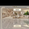 SHAREIN Clothing Store Modern Interior With Mannequins Clothing Displays And Green Plants
