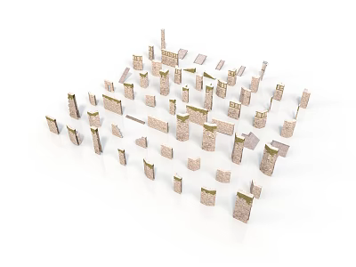 Modern Building Models Arranged in Urban Planning Layout with Diverse Structures 3d model